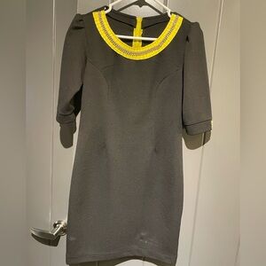 Elegant Yellow and Black Dress- Custom Made